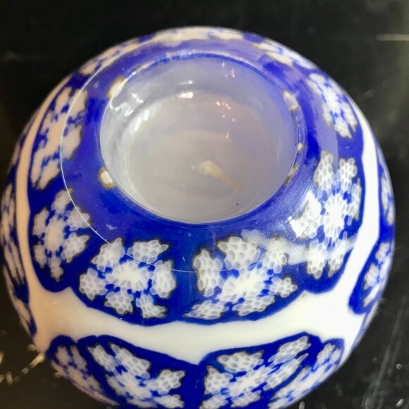 Ball Candle Christmas Snow Snowflake Mosaic 4" Tall New - Picture 2 of 3